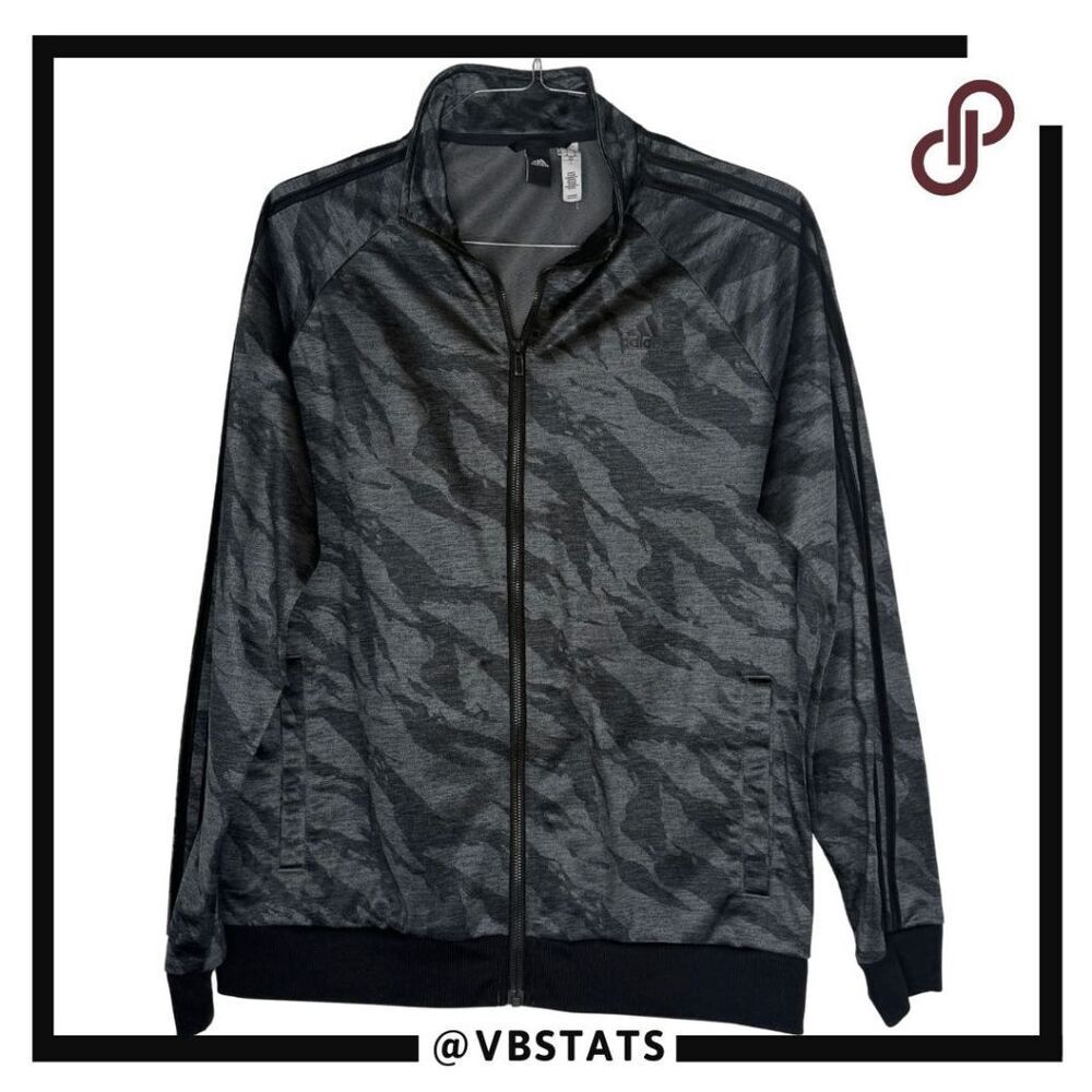 Adidas Men's Camouflage Full Zip Track‎ Jacket Gray Size Medium